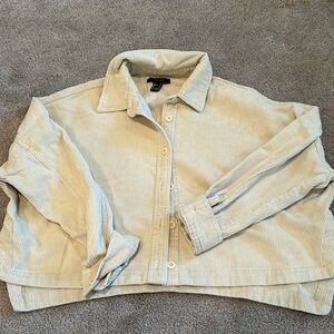 Women’s corduroy button up cropped top. Size small. Forever 21.